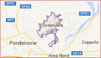 La cartina di Cordenons
